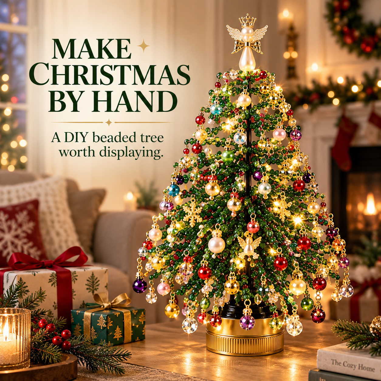 Merrymagic™ BeadGlow Tree — DIY Sparkling Beaded Christmas Tree Night Light Kit