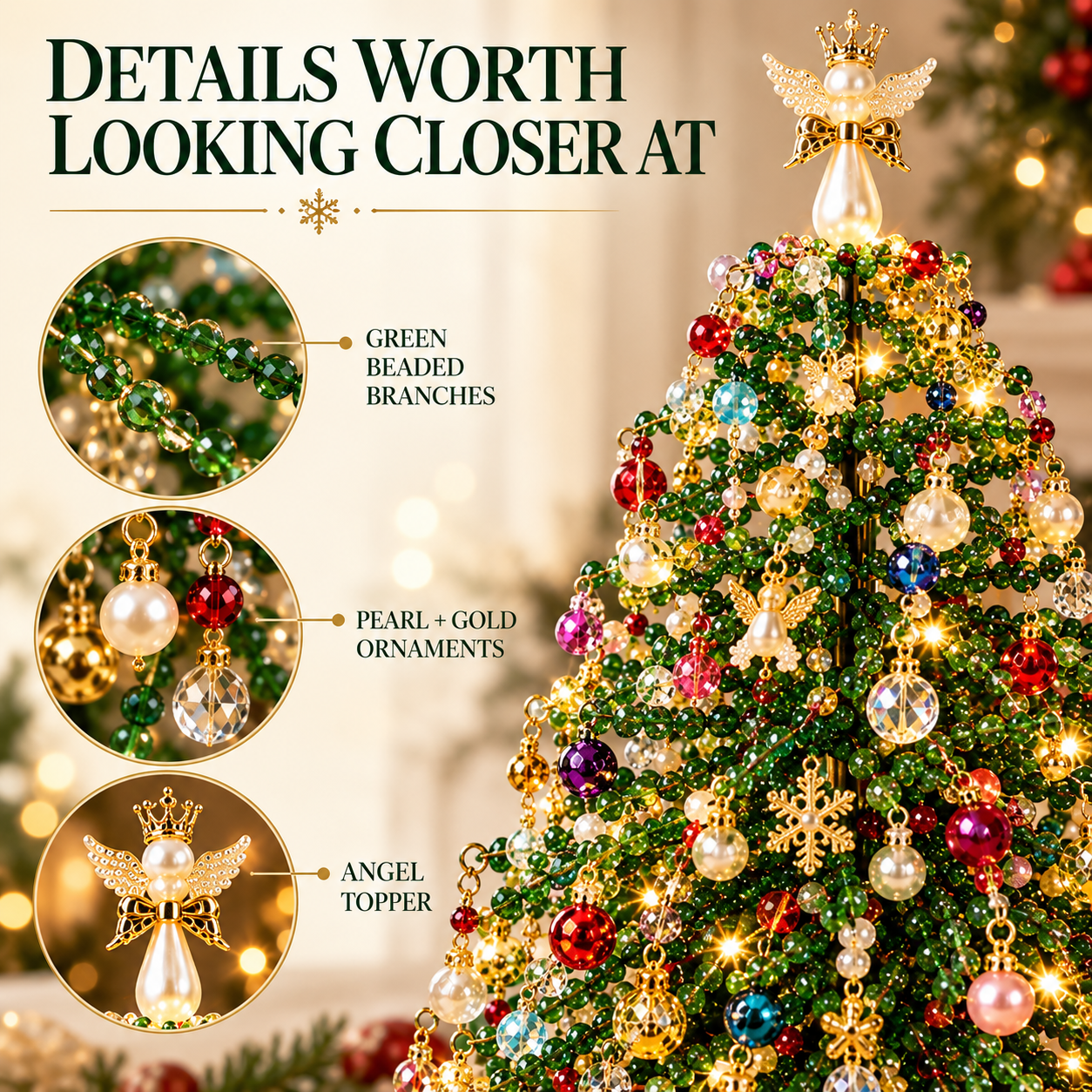Merrymagic™ BeadGlow Tree — DIY Sparkling Beaded Christmas Tree Night Light Kit