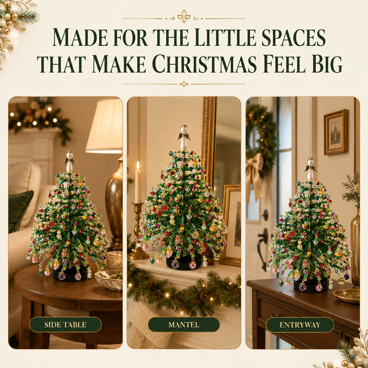 Merrymagic™ BeadGlow Tree — DIY Sparkling Beaded Christmas Tree Night Light Kit