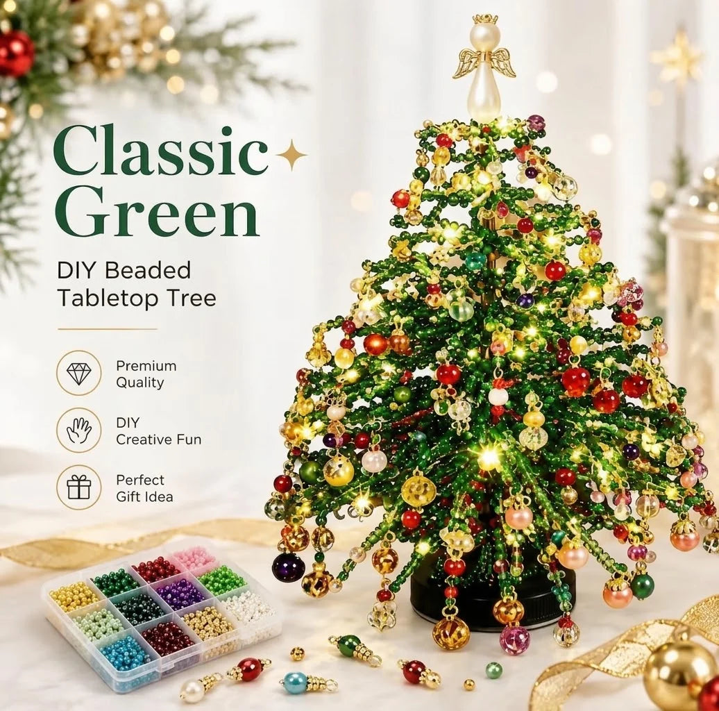 Merrymagic™ BeadGlow Tree — DIY Sparkling Beaded Christmas Tree Night Light Kit