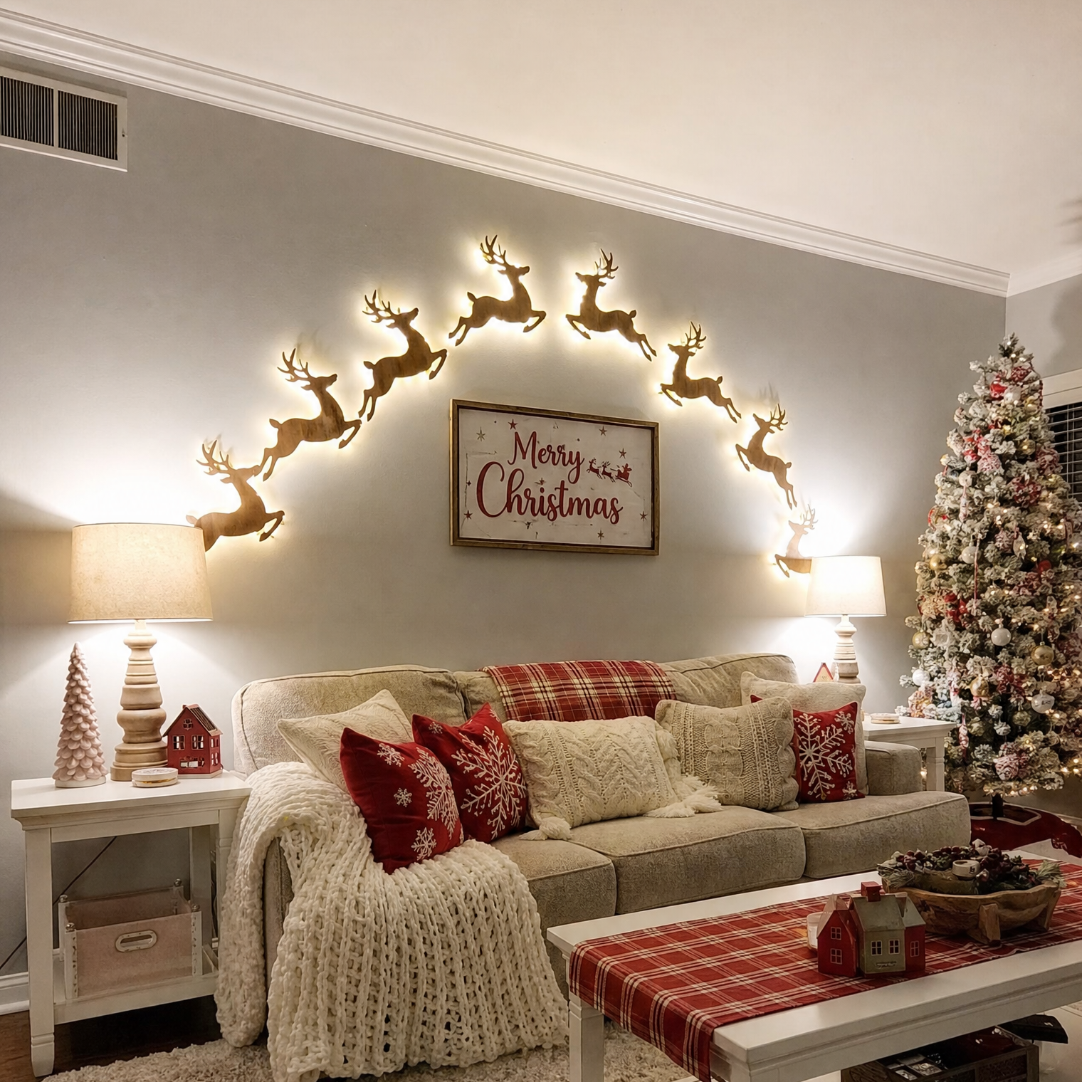 Reindeer Press On — Festive Sticky Deer Lights with Warm Holiday Glow